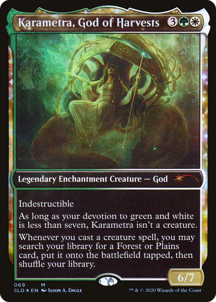 Karametra, God of Harvests (SLD-069) [Secret Lair Drop]: (enchantment, Showcase) Foil