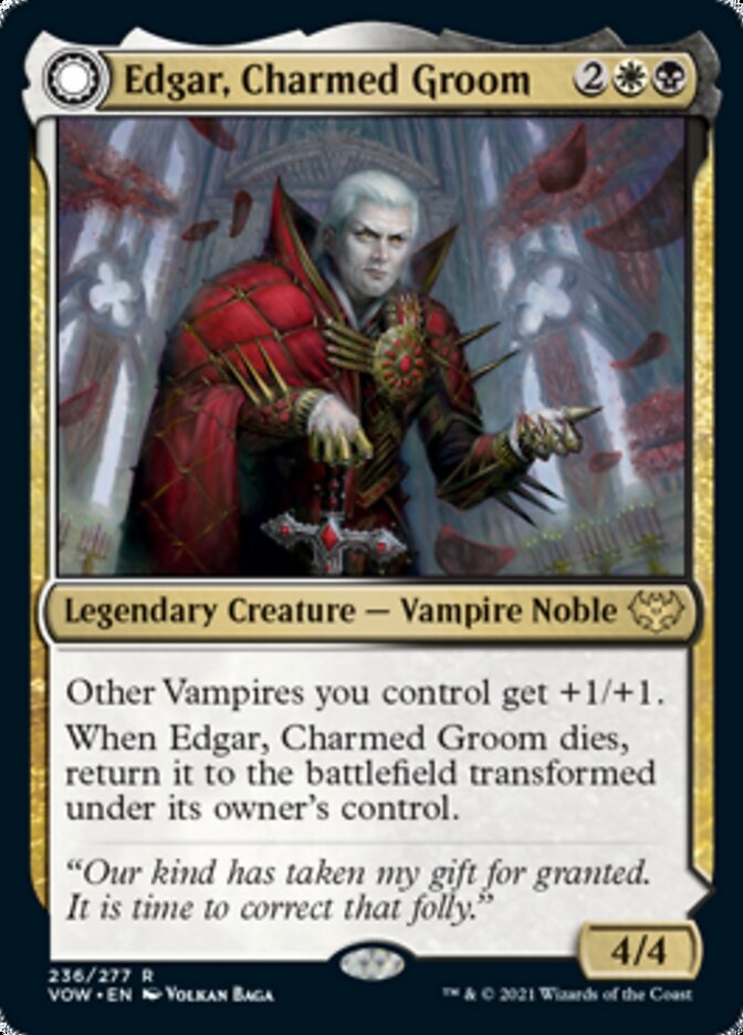 Edgar, Charmed Groom // Edgar Markov's Coffin (VOW-236) [Innistrad: Crimson Vow]: (Double Faced Transform) Foil
