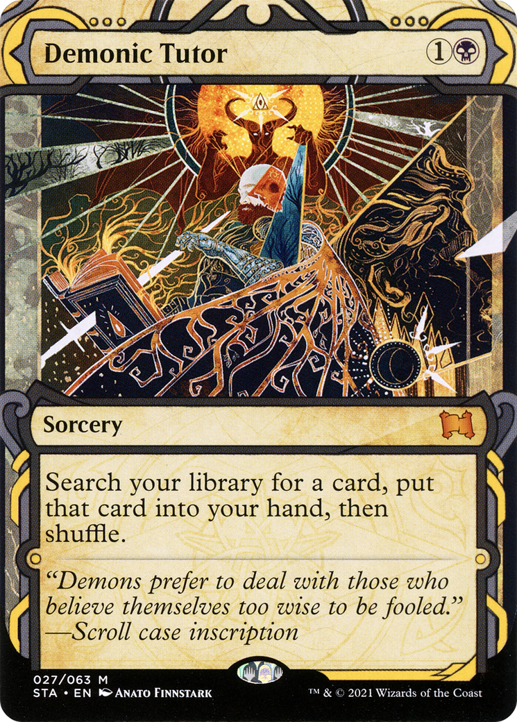 Demonic Tutor (STA-027) [Strixhaven Mystical Archive]: (Showcase) (Borderless)