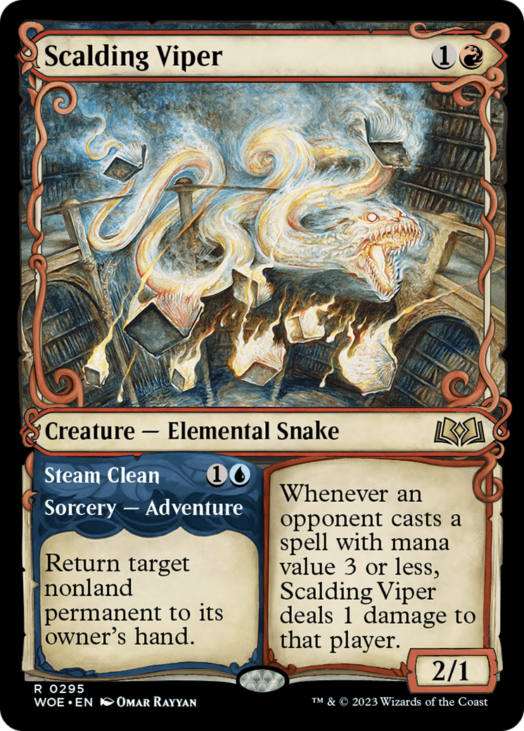 Scalding Viper // Steam Clean (WOE-295) [Wilds of Eldraine]: (Showcase)