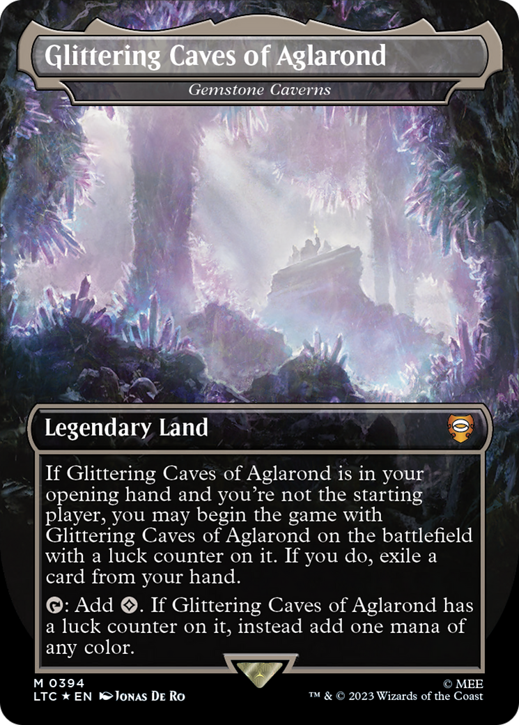 Glittering Caves of Aglarond - Gemstone Caverns (Surge Foil) (LTC-394) [Tales of Middle-earth Commander] / Glittering Caves of Aglarond (Borderless) Foil