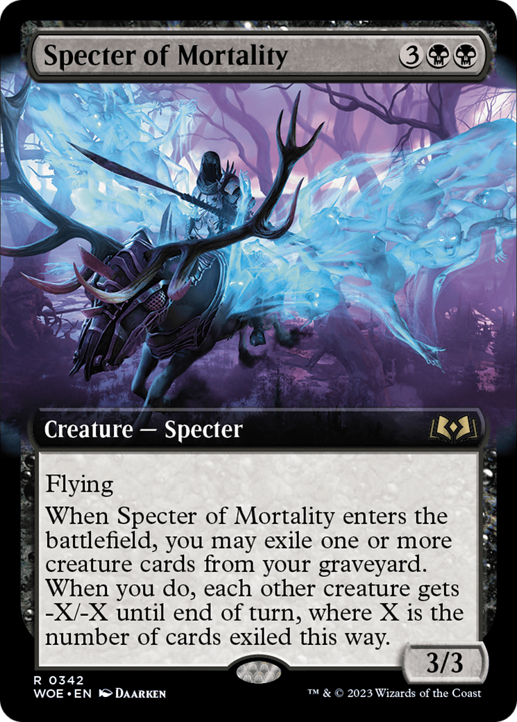 Specter of Mortality (WOE-342) [Wilds of Eldraine]: (Extended Art) Foil