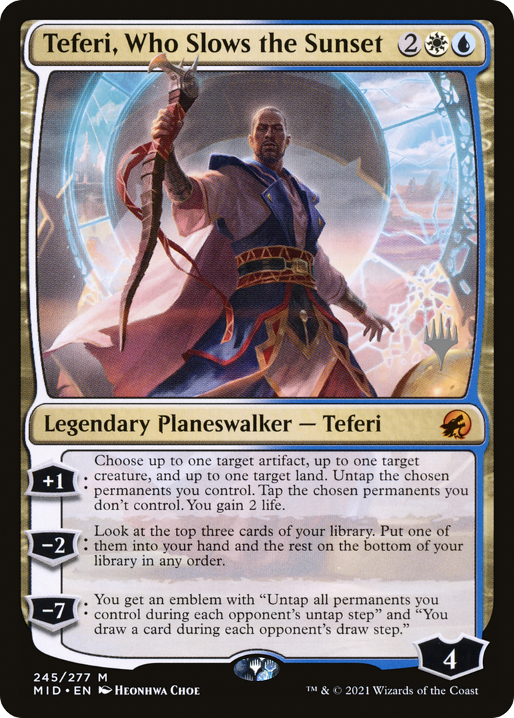 Teferi, Who Slows the Sunset (PPMID-245P) [Promo Pack: Innistrad: Midnight Hunt Promos]