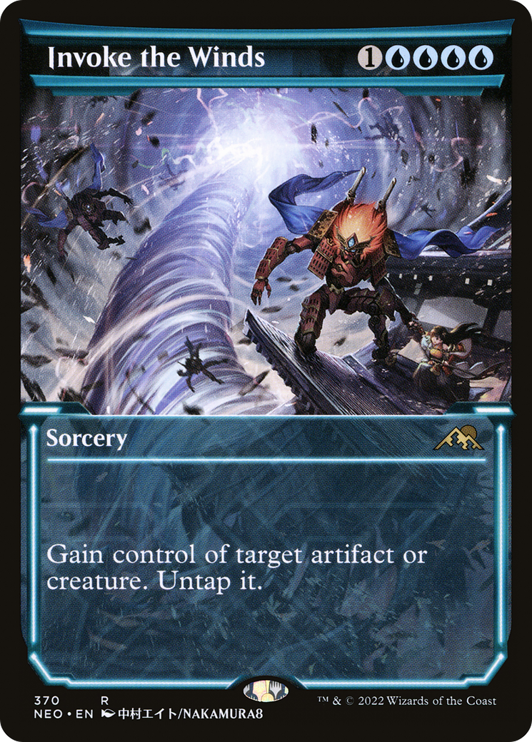 Invoke the Winds (NEO-370) [Kamigawa: Neon Dynasty]: (Showcase) Foil