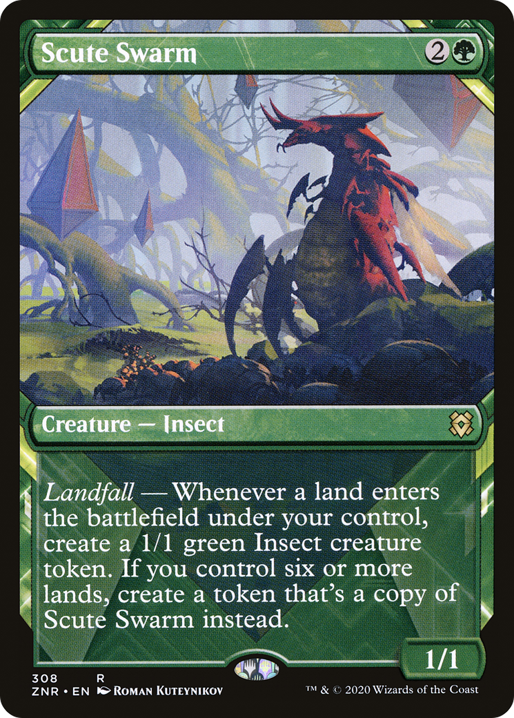 Scute Swarm (ZNR-308) [Zendikar Rising]: (Showcase) Foil