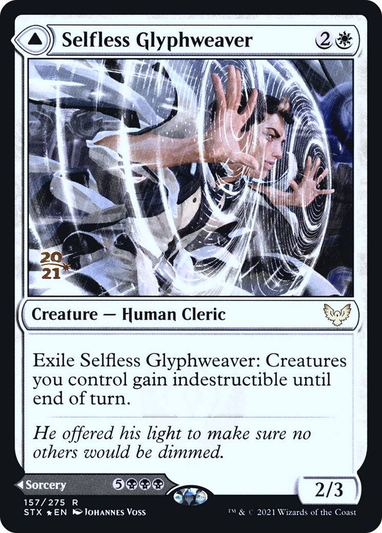 Selfless Glyphweaver (PRE-157S) [Strixhaven: School of Mages Promos] Foil