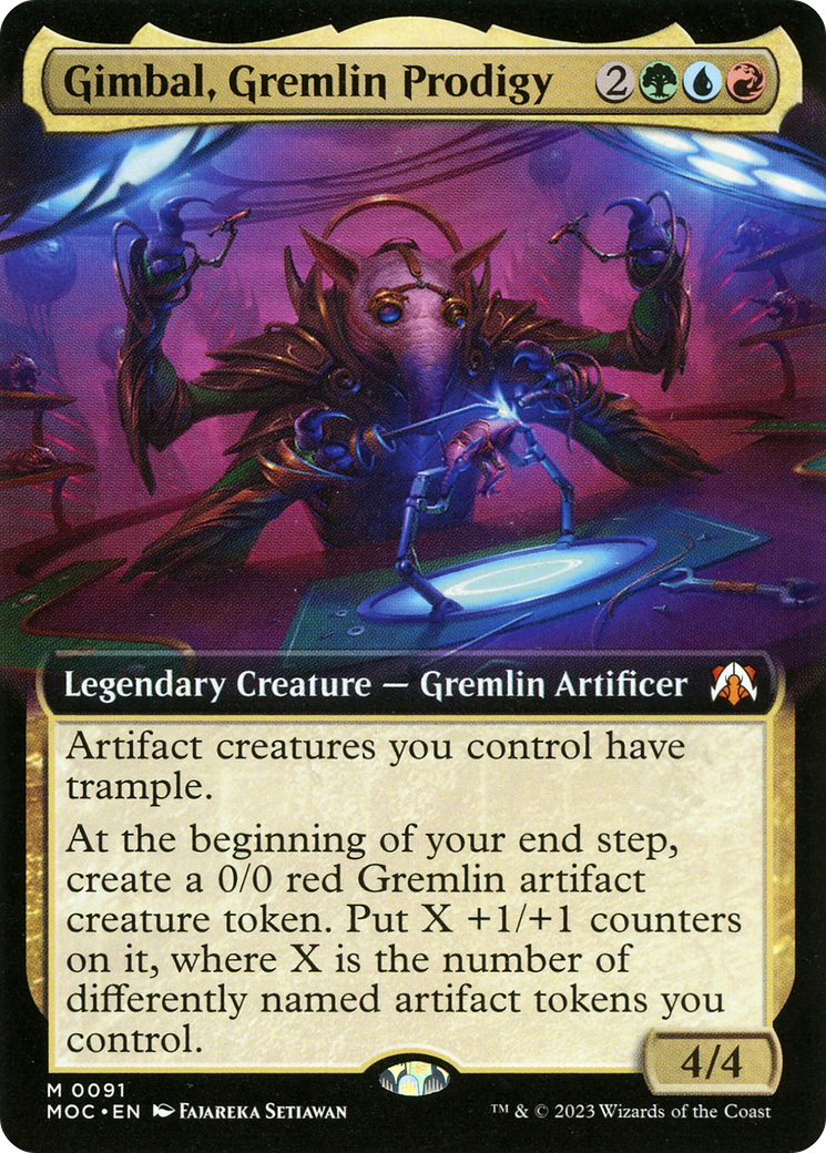 Gimbal, Gremlin Prodigy (MOC-091) [March of the Machine Commander]: (Extended Art) Foil