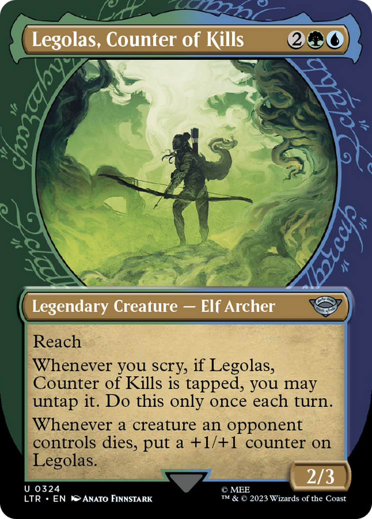 Legolas, Counter of Kills (Showcase) (LTR-324) (Borderless) [The Lord of the Rings: Tales of Middle-earth]