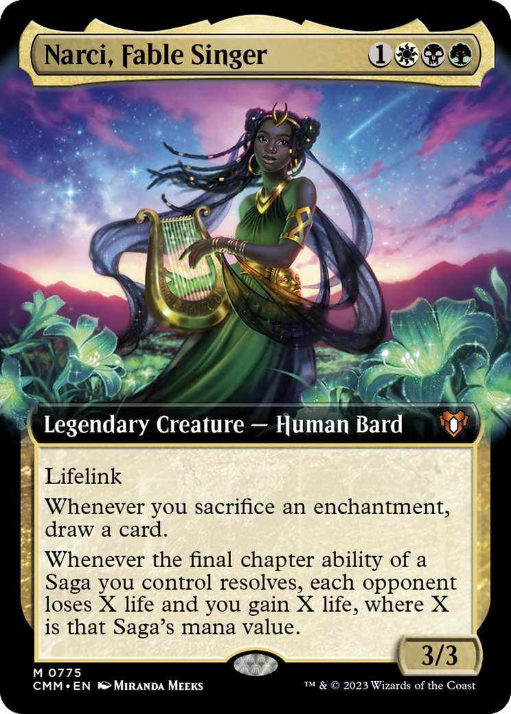 Narci, Fable Singer (CMM-775) [Commander Masters]: (Extended Art) Foil