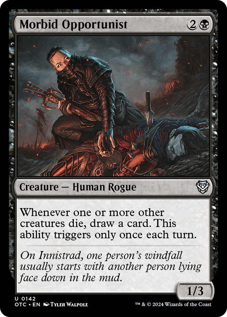Morbid Opportunist (OTC-142) [Outlaws of Thunder Junction Commander]