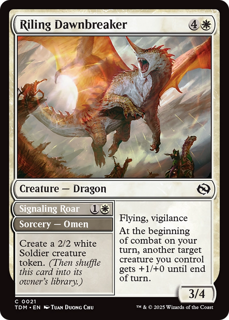 Riling Dawnbreaker // Signaling Roar (TDM-021) [Tarkir: Dragonstorm]