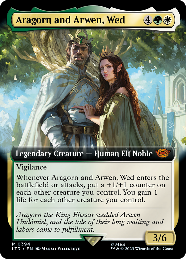 Aragorn and Arwen, Wed (LTR-394) [The Lord of the Rings: Tales of Middle-earth]: (Extended Art) Foil