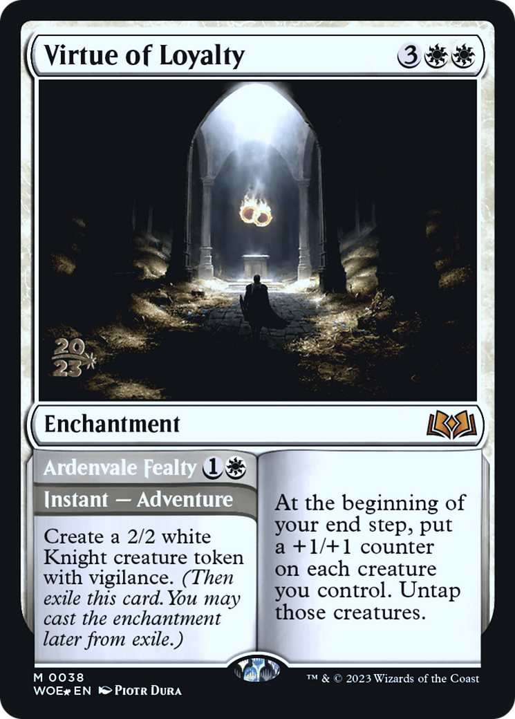 Virtue of Loyalty // Ardenvale Fealty (PRE-38S) [Wilds of Eldraine Promos] Foil