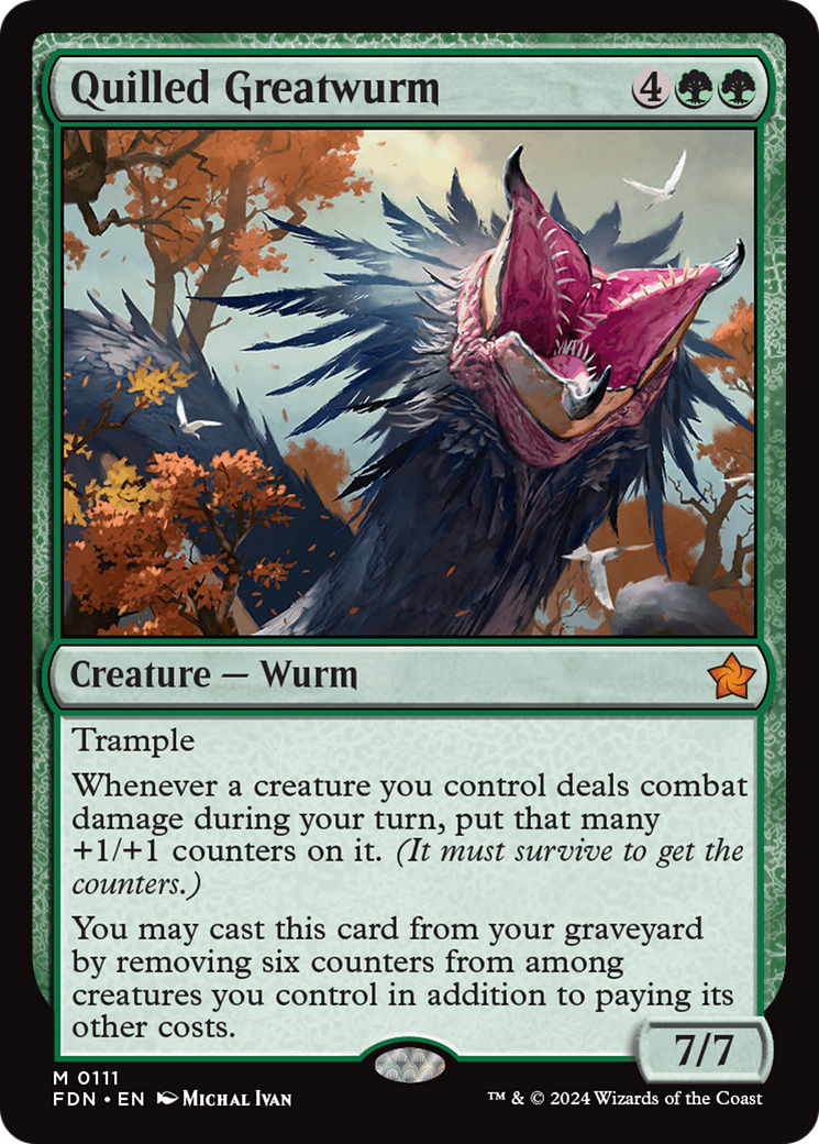 Quilled Greatwurm (FDN-111) [Foundations] Foil