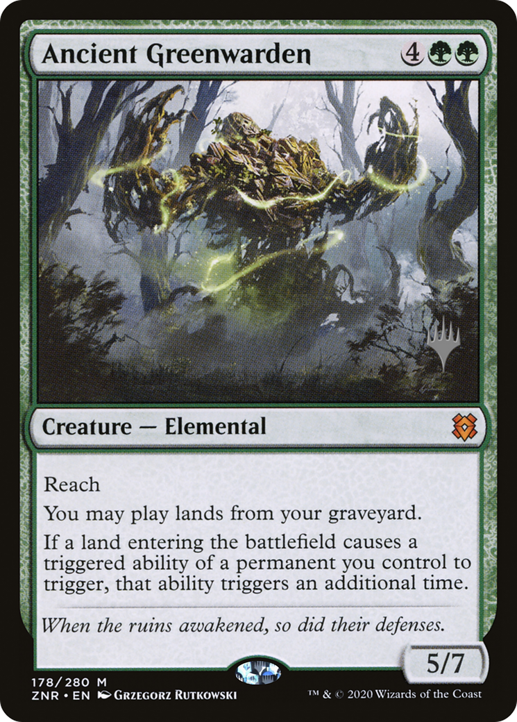 Ancient Greenwarden (PPZNR-178P) [Promo Pack: Zendikar Rising Promos]
