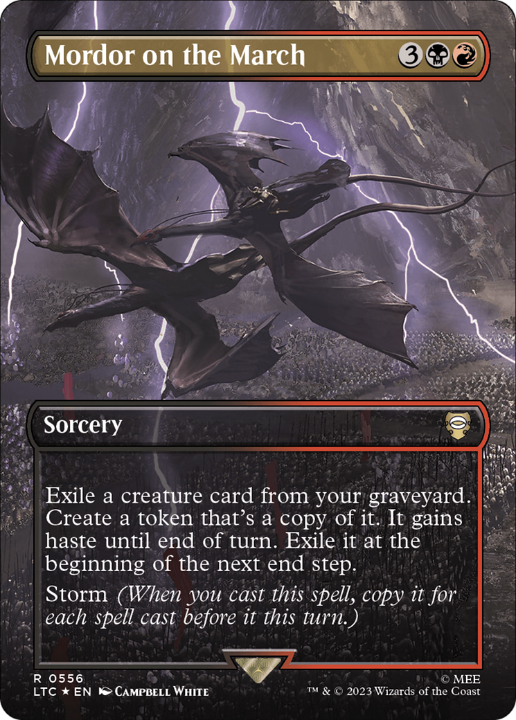 Mordor on the March (Borderless) (Surge Foil) (LTC-556) [Tales of Middle-earth Commander] (Borderless) Foil