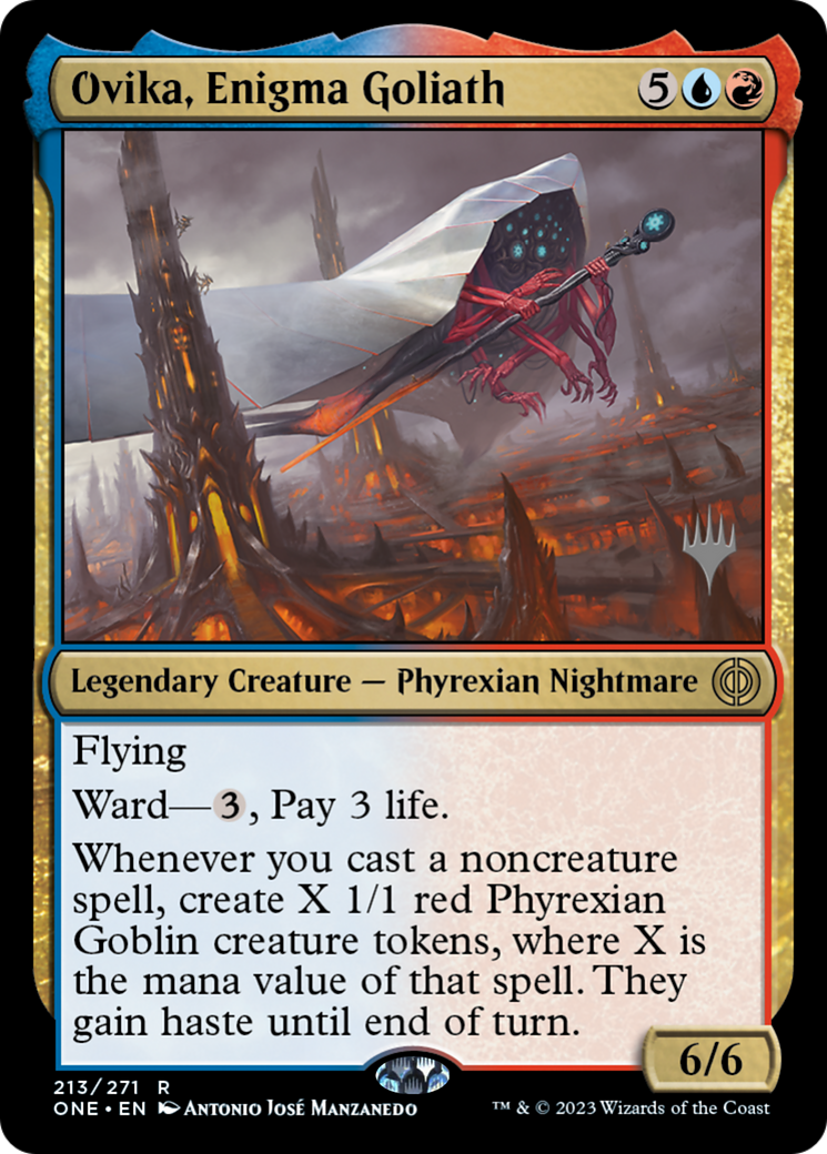 Ovika, Enigma Goliath (PPONE-213P) [Phyrexia: All Will Be One Promos] Foil
