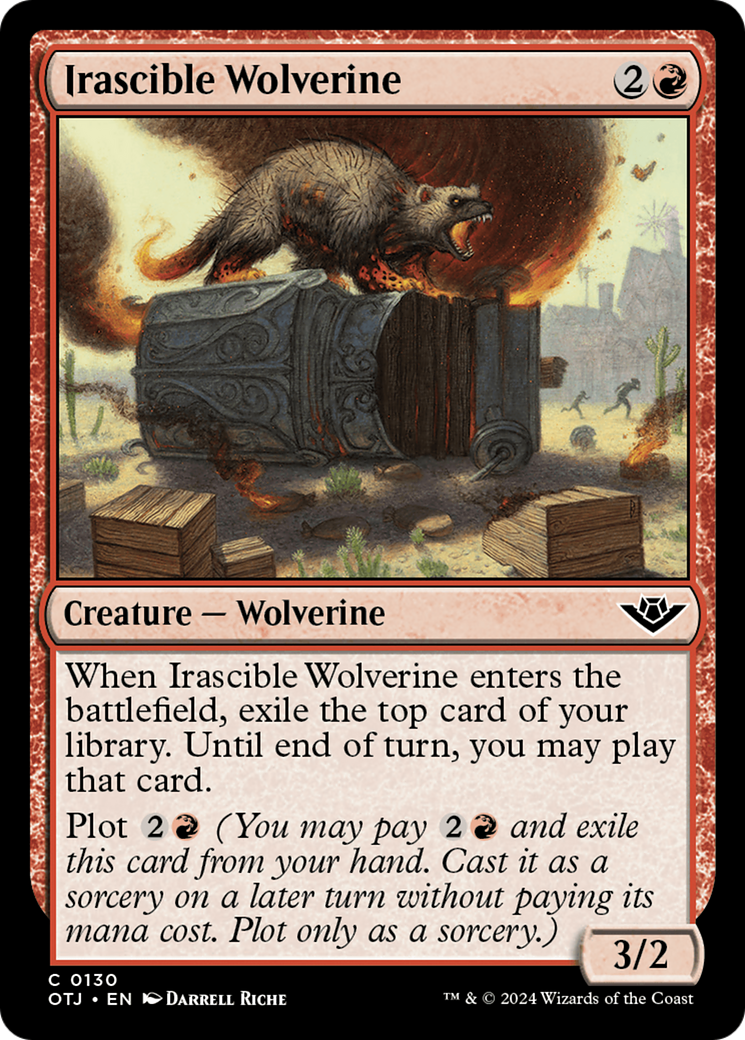 Irascible Wolverine (OTJ-130) [Outlaws of Thunder Junction]