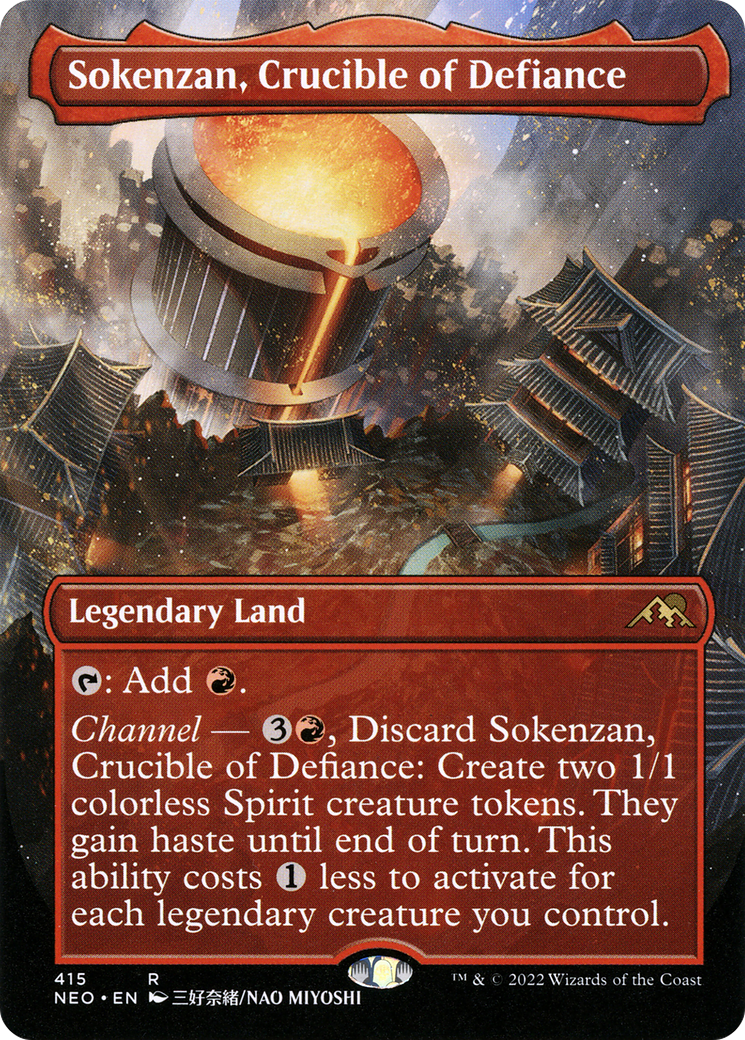 Sokenzan, Crucible of Defiance (Borderless) (NEO-415) [Kamigawa: Neon Dynasty]