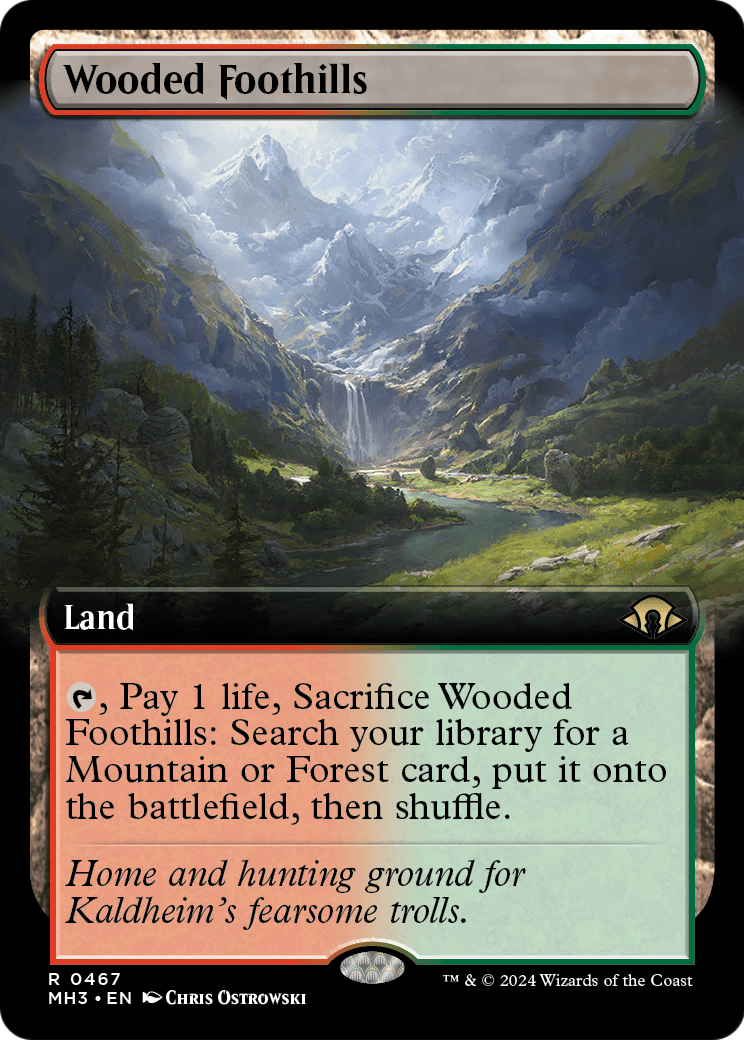 Wooded Foothills (Extended Art) (MH3-467) [Modern Horizons 3] Foil