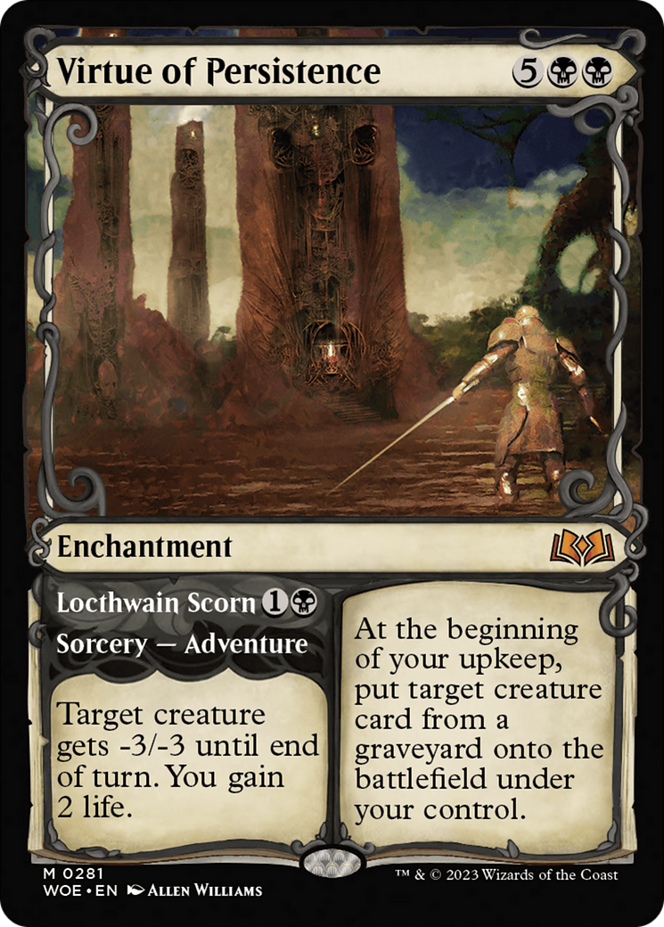 Virtue of Persistence // Locthwain Scorn (WOE-281) [Wilds of Eldraine]: (Showcase) Foil