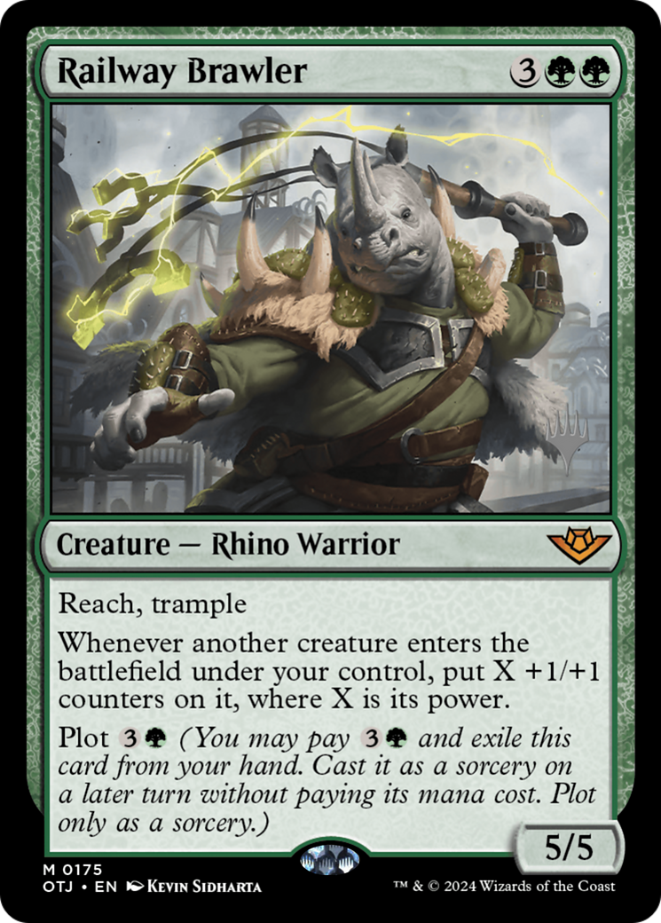 Railway Brawler (PPOTJ-175P) [Outlaws of Thunder Junction Promos]