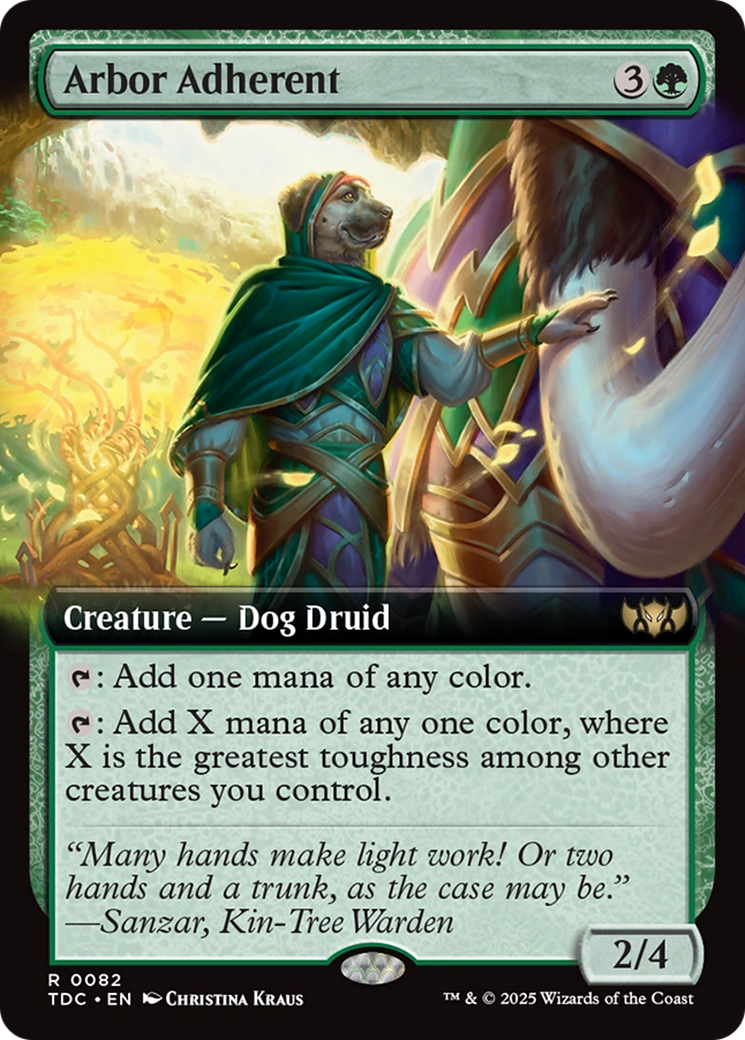 Arbor Adherent (TDC-082) [Commander: Tarkir: Dragonstorm]: (Extended Art)