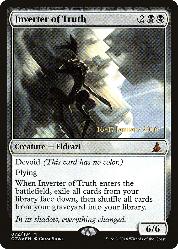 Inverter of Truth (PRE-72S) [Oath of the Gatewatch Promos]: (devoid) Foil