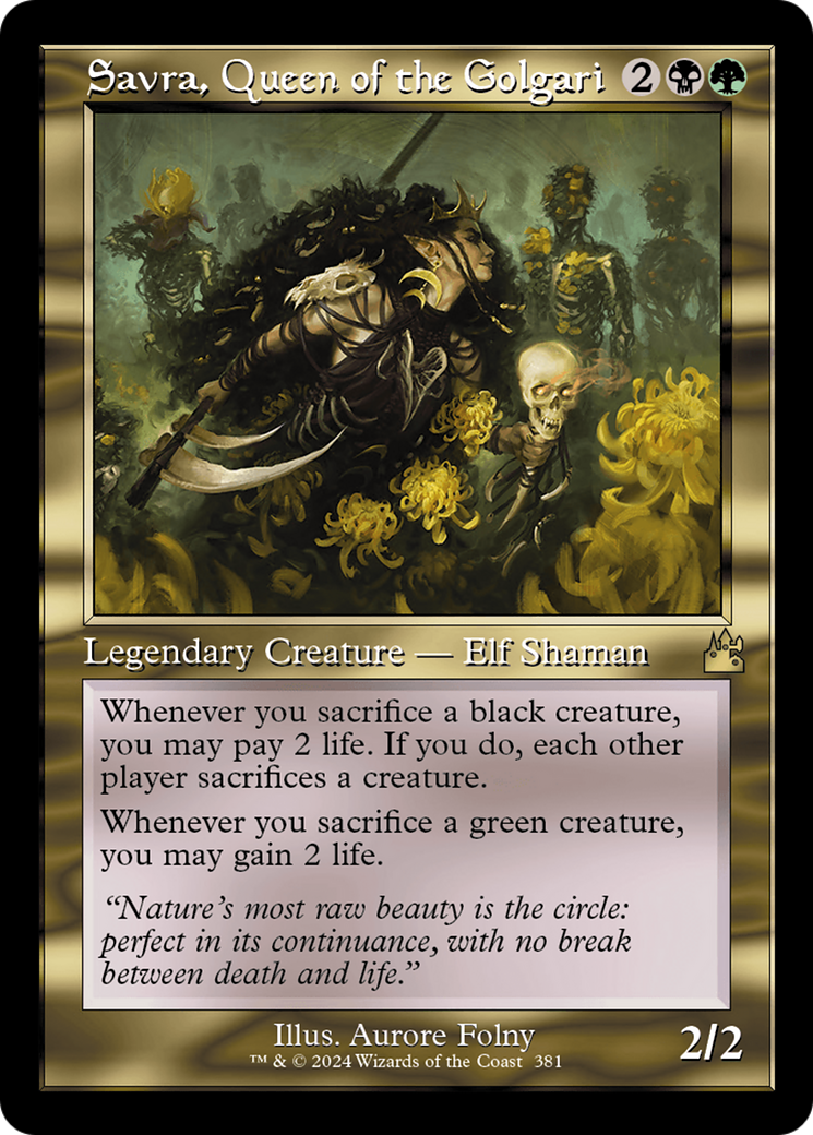 Savra, Queen of the Golgari (RVR-381) [Ravnica Remastered]