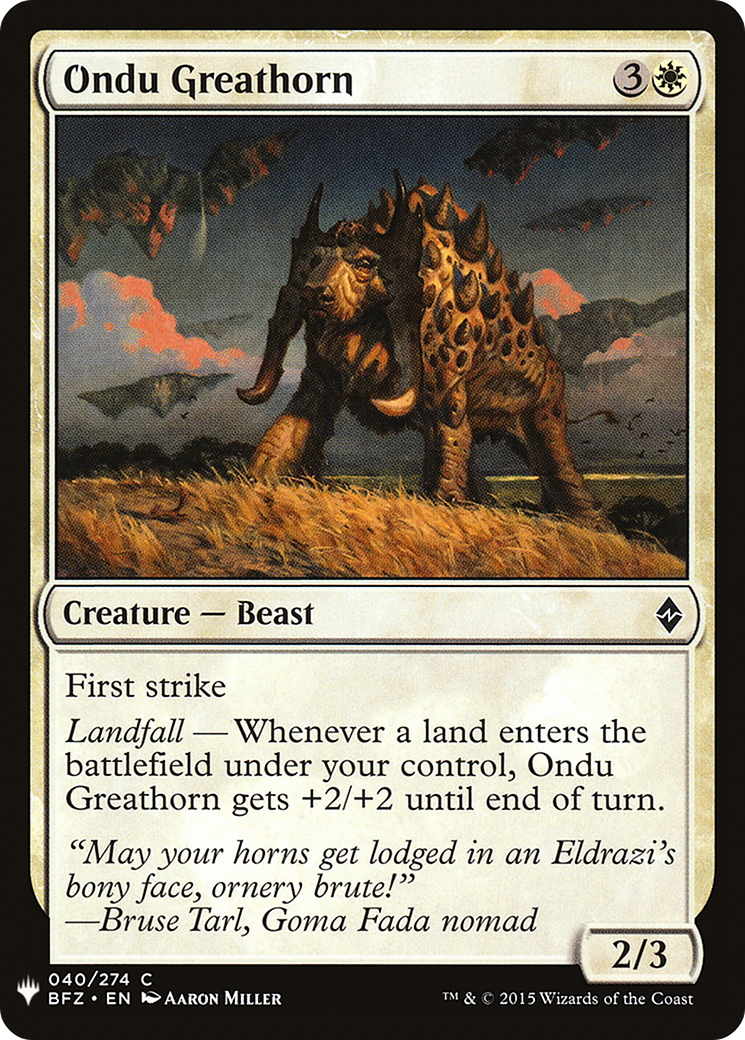 Ondu Greathorn (LIST-BFZ-40) [The List]