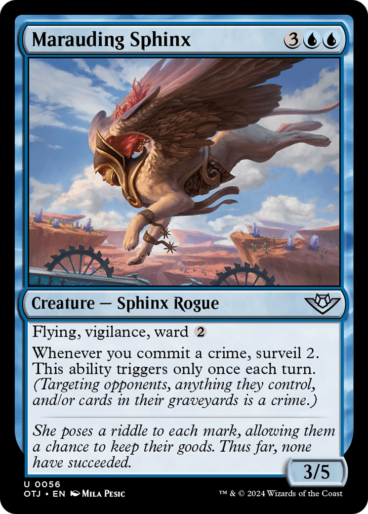 Marauding Sphinx (OTJ-056) [Outlaws of Thunder Junction] Foil