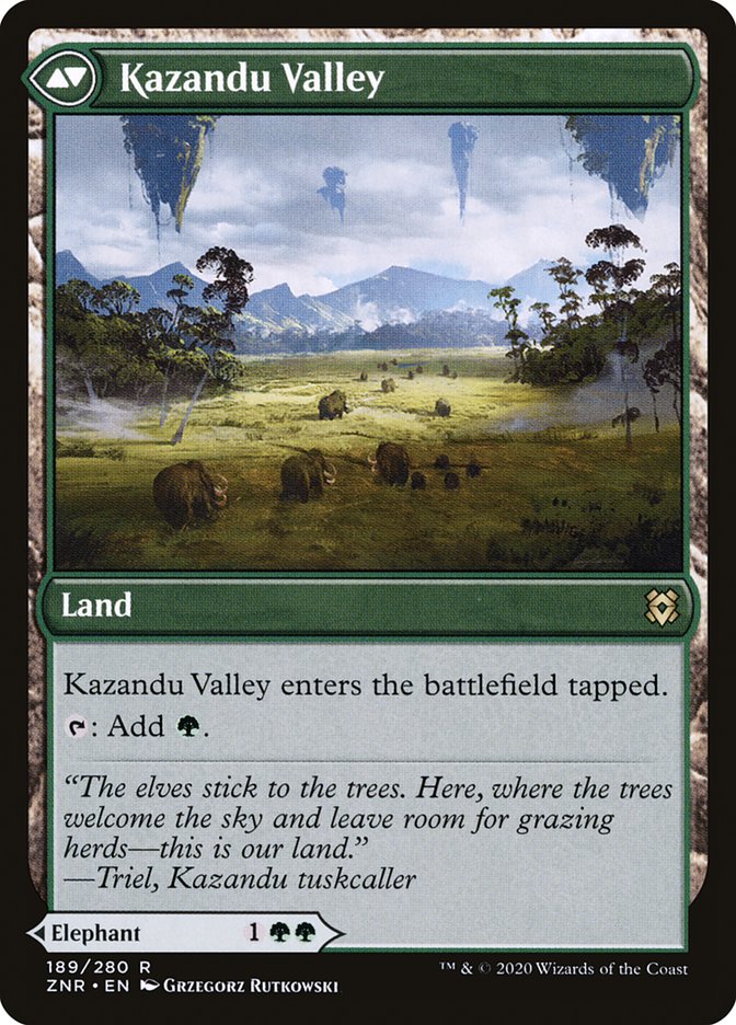 Kazandu Mammoth // Kazandu Valley (ZNR-189) [Zendikar Rising] Foil