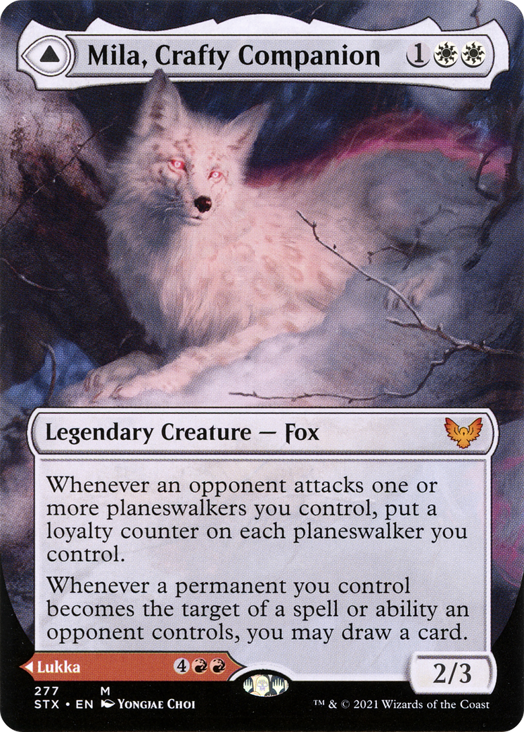 Mila, Crafty Companion // Lukka, Wayward Bonder (STX-277) [Strixhaven: School of Mages] (Borderless) Foil