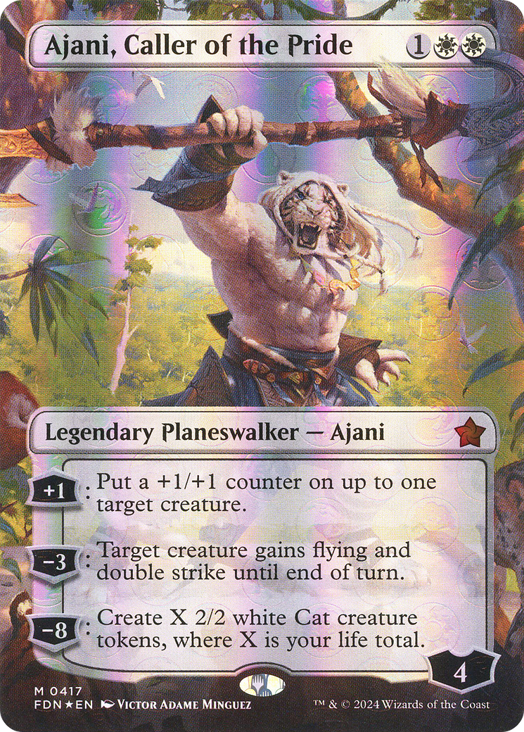 Ajani, Caller of the Pride (FDN-417) [Foundations] (Borderless) Foil