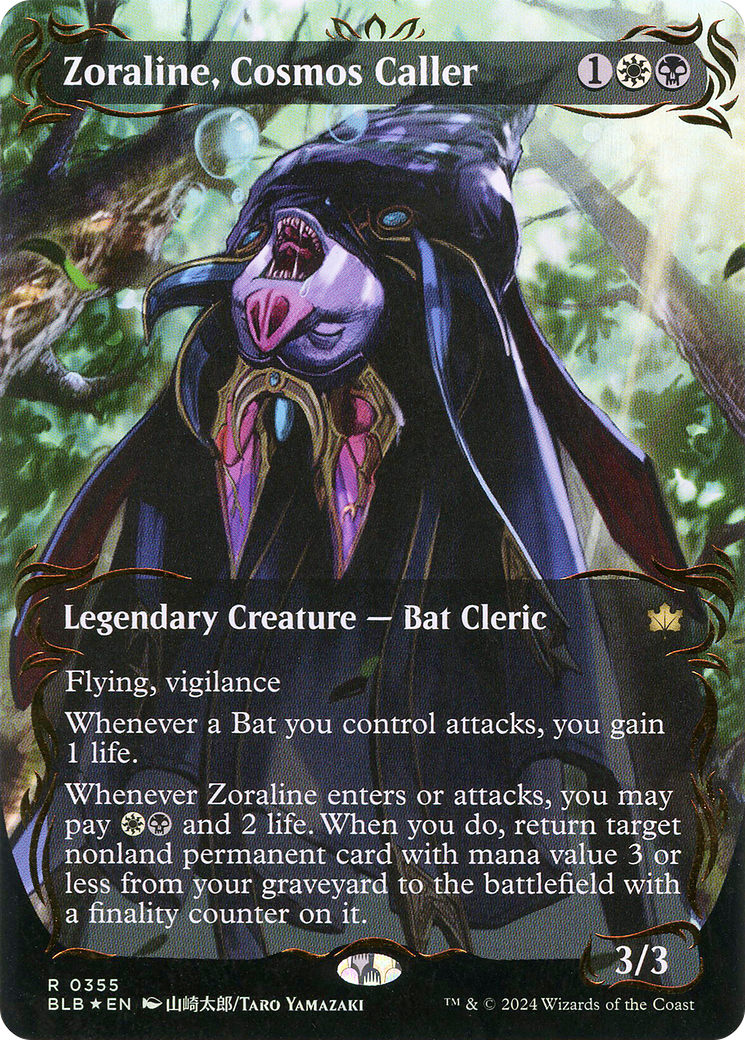 Zoraline, Cosmos Caller (BLB-355) [Bloomburrow]: (Showcase) (Borderless) Foil