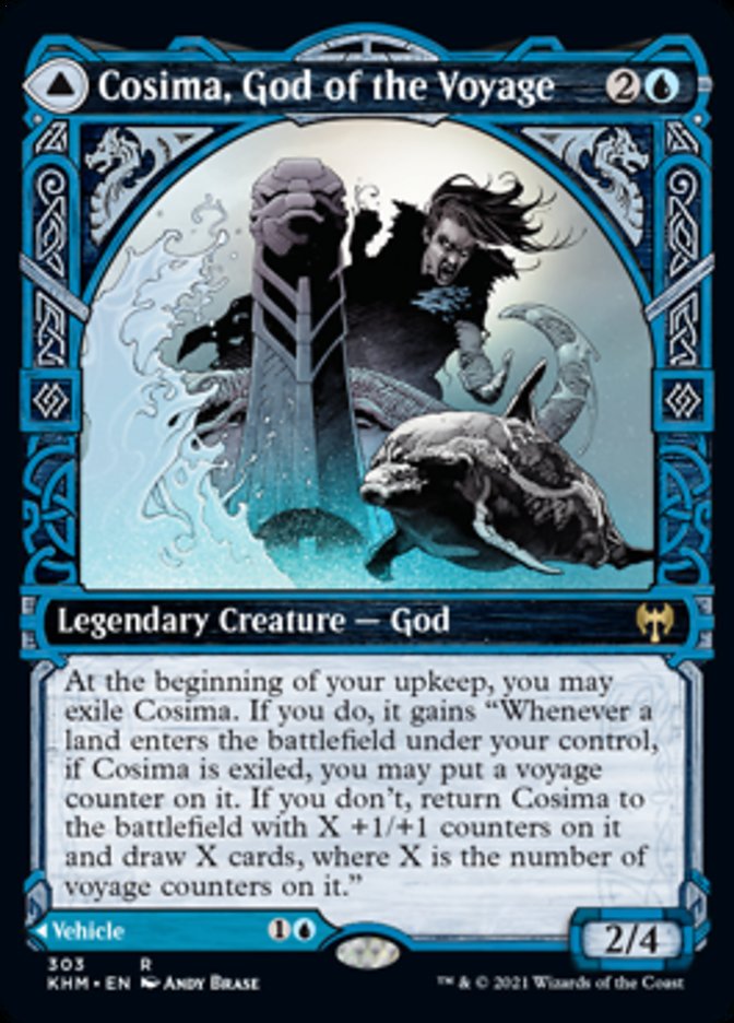 Cosima, God of the Voyage // The Omenkeel (KHM-303) [Kaldheim]: (Showcase) Foil