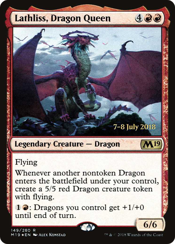 Lathliss, Dragon Queen (PRE-149S) [Core Set 2019 Promos] Foil