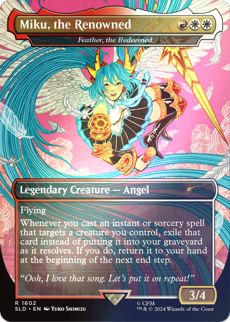 Feather, the Redeemed (SLD-1602★) [Secret Lair Drop] / Miku, the Renowned (Borderless) Foil