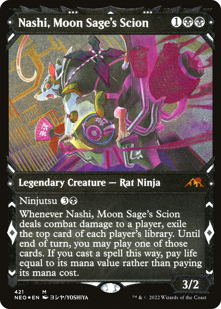 Nashi, Moon Sage's Scion (Showcase) (Foil Etched) (NEO-421) [Kamigawa: Neon Dynasty] Foil