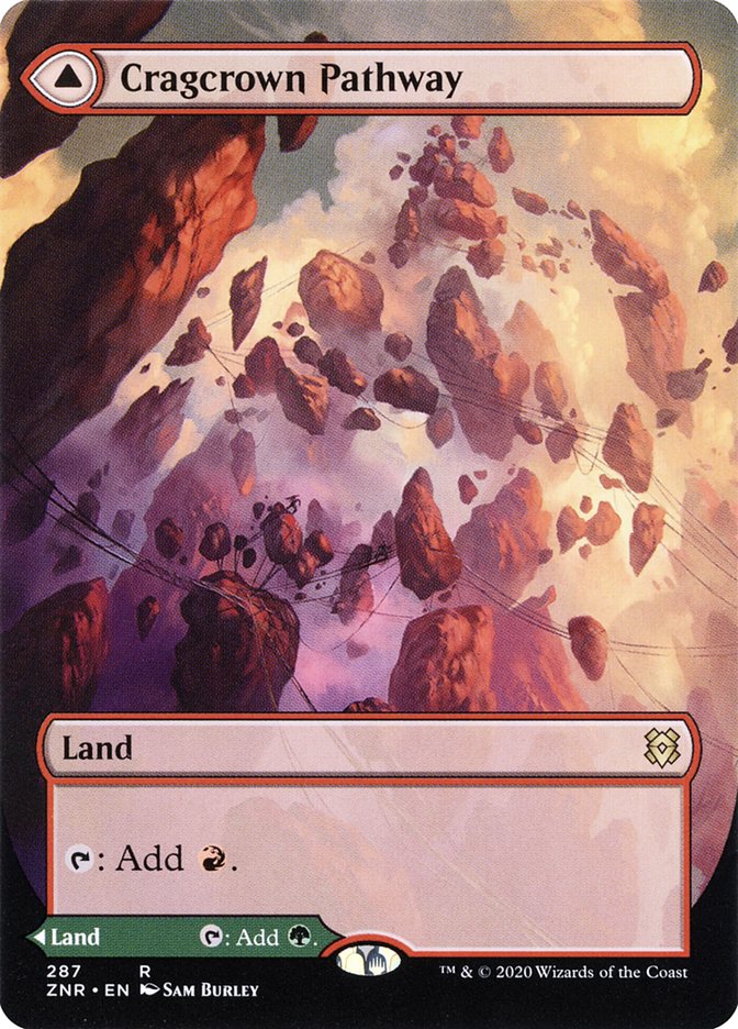Cragcrown Pathway // Timbercrown Pathway (ZNR-287) [Zendikar Rising]: (Showcase) (Borderless) Foil