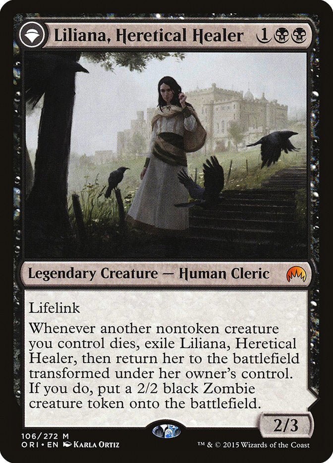 Liliana, Heretical Healer // Liliana, Defiant Necromancer (ORI-106) [Magic Origins]: (originpwdfc) Foil
