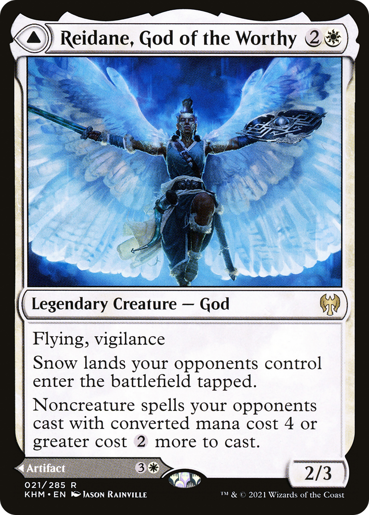 Reidane, God of the Worthy // Valkmira, Protector's Shield (KHM-021) [Kaldheim] Foil