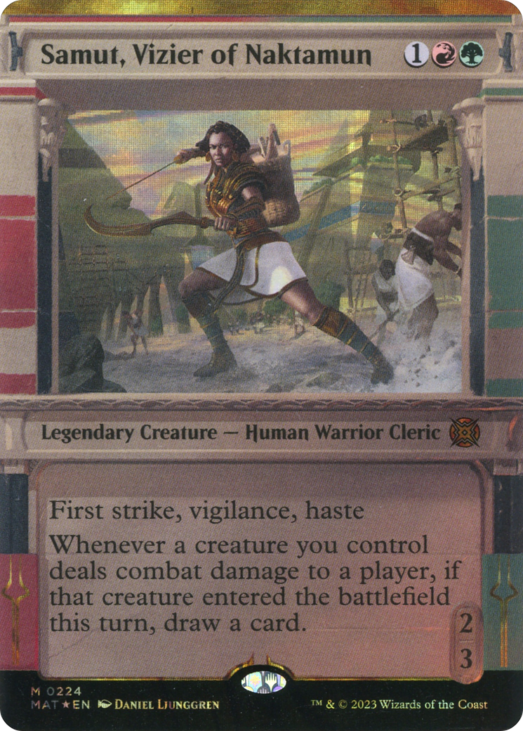 Samut, Vizier of Naktamun (MAT-224) [March of the Machine: The Aftermath]: (Showcase) (Borderless) Foil