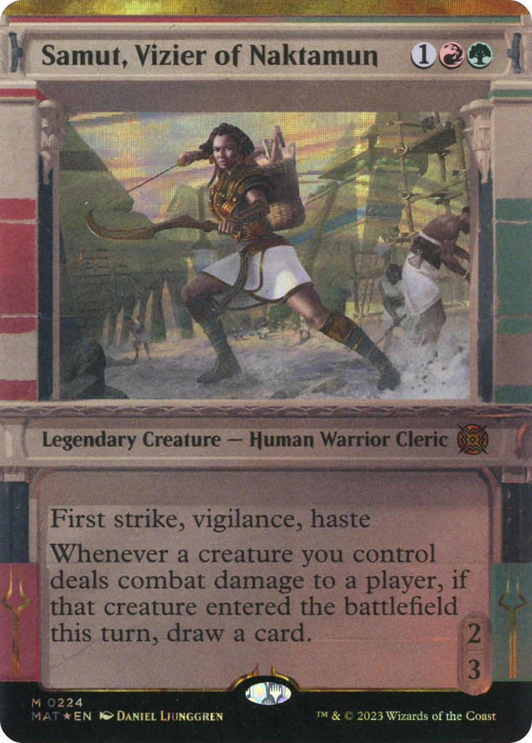 Samut, Vizier of Naktamun (Halo Foil) (MAT-224) (Showcase) (Borderless) [March of the Machine: The Aftermath] Foil