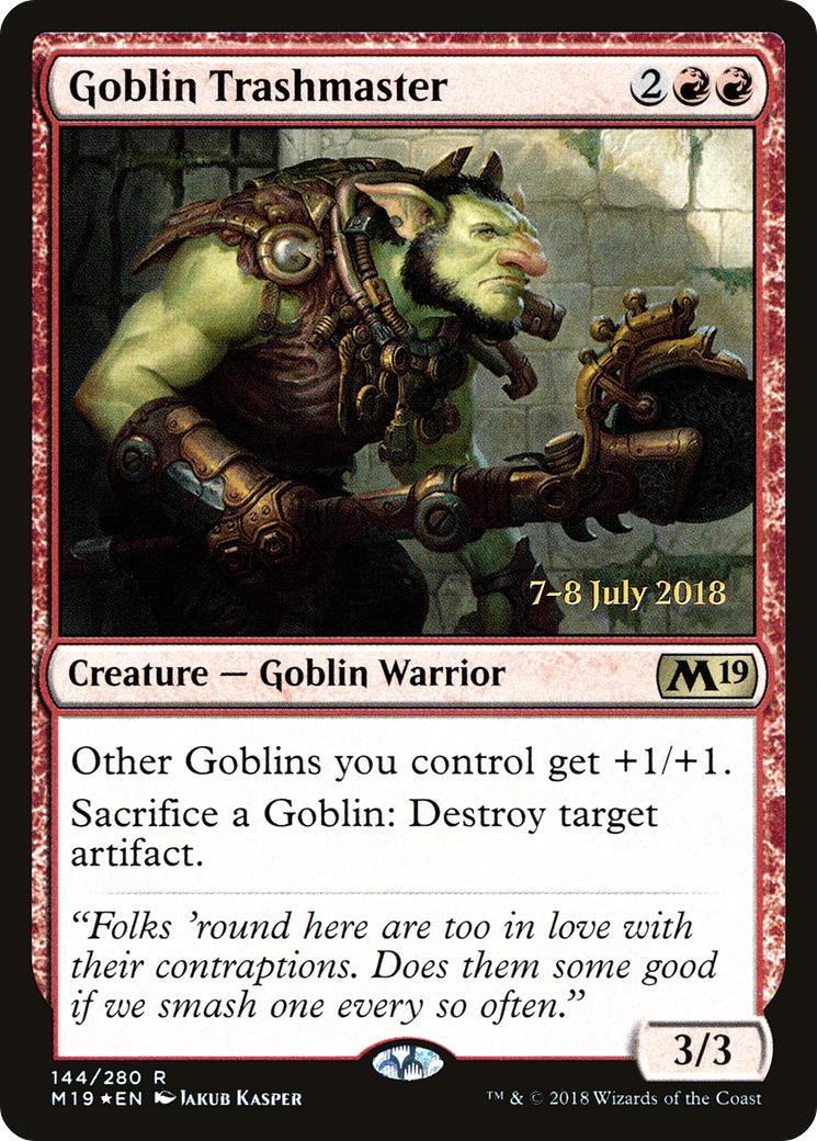 Goblin Trashmaster (PRE-144S) [Core Set 2019 Promos] Foil