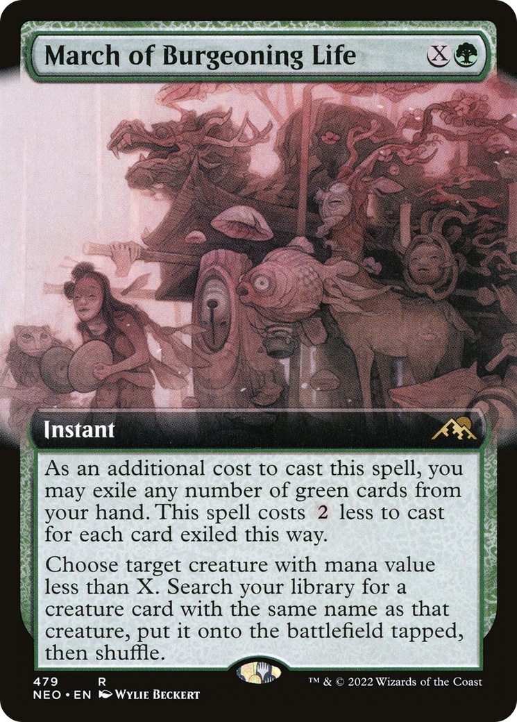 March of Burgeoning Life (NEO-479) [Kamigawa: Neon Dynasty]: (Extended Art) Foil