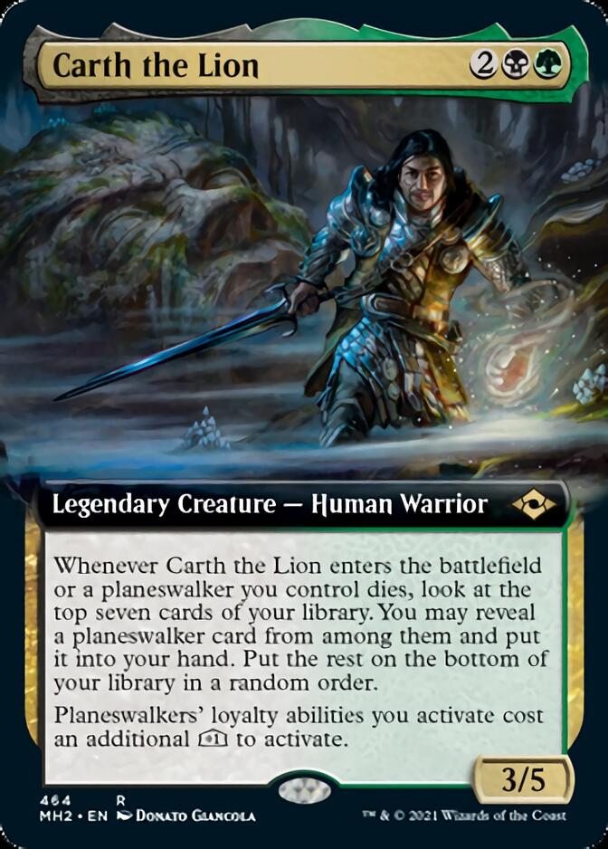 Carth the Lion (MH2-464) [Modern Horizons 2]: (Extended Art) Foil