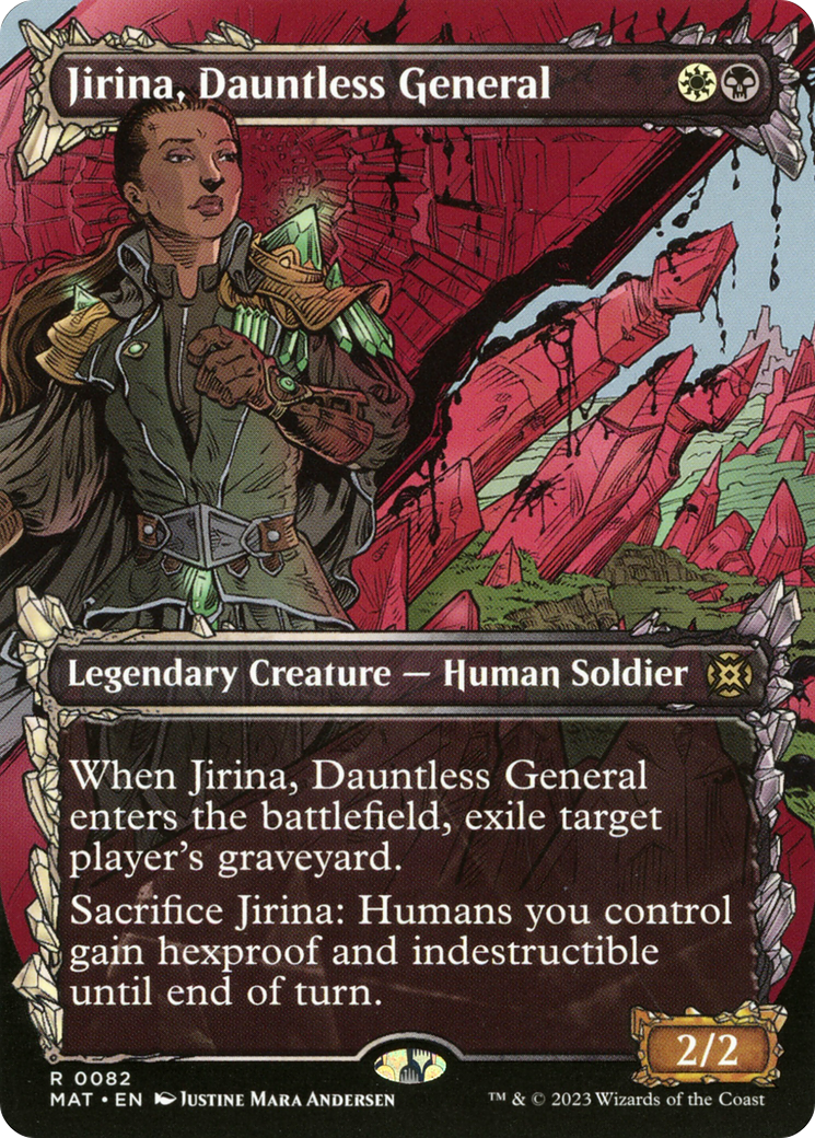 Jirina, Dauntless General (MAT-082) [March of the Machine: The Aftermath]: (Showcase) (Borderless) Foil