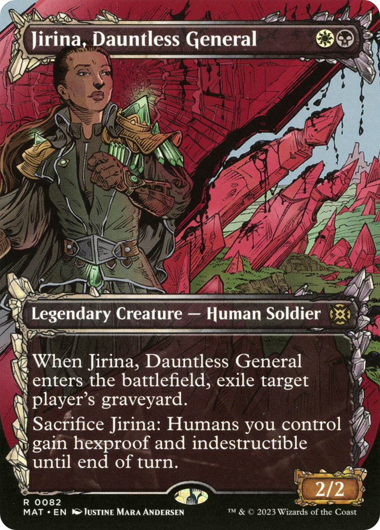 Jirina, Dauntless General (Showcase) (MAT-082) (Borderless) [March of the Machine: The Aftermath] Foil