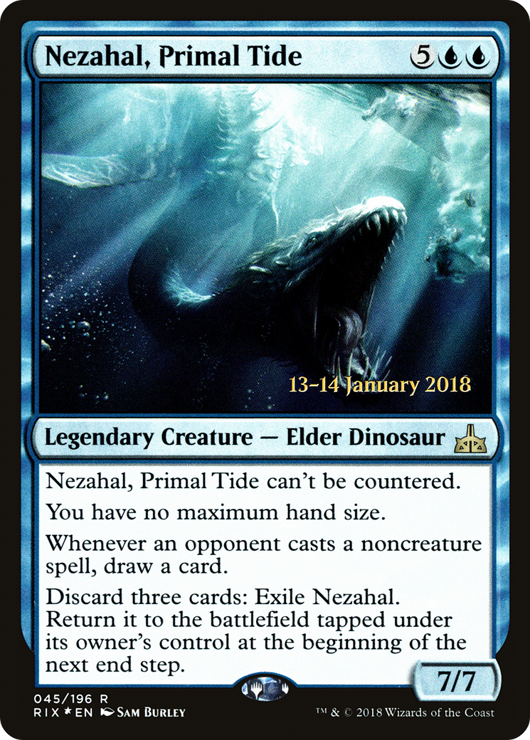 Nezahal, Primal Tide (PRE-45S) [Rivals of Ixalan Promos] Foil